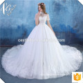 Robe de Mariage 2016 Luxury Pearls Beaded Sexy Ivory Lace Ball Gown Wedding Dresses with Long Tail